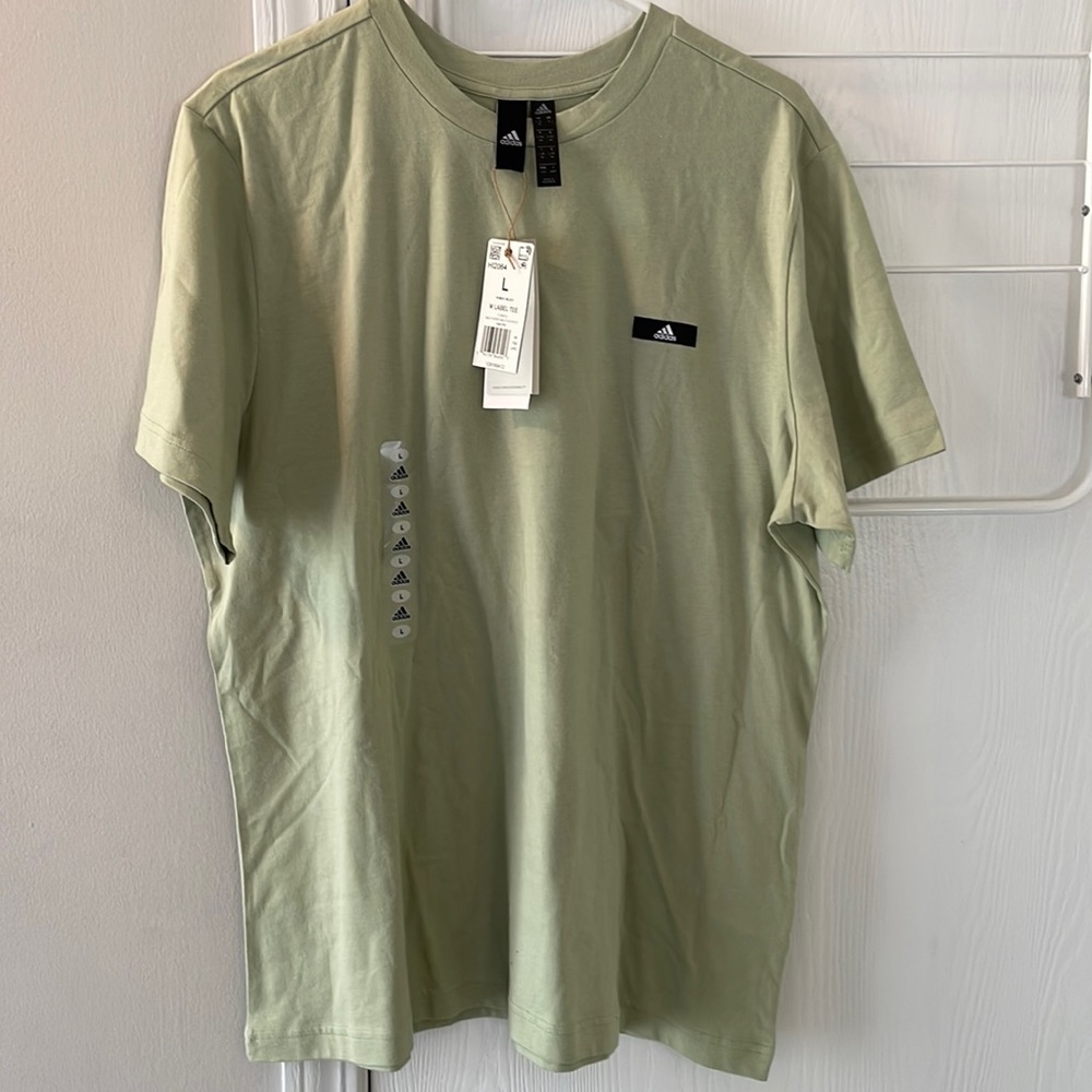 NWT, Adidas T-Shirt, crew neck, Large, sage green